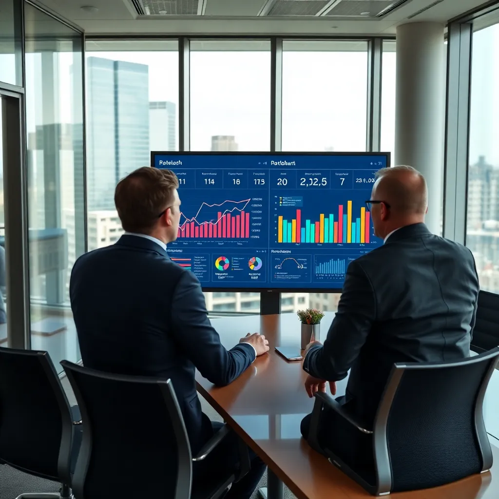 Team bespreekt business intelligence strategie in vergaderruimte