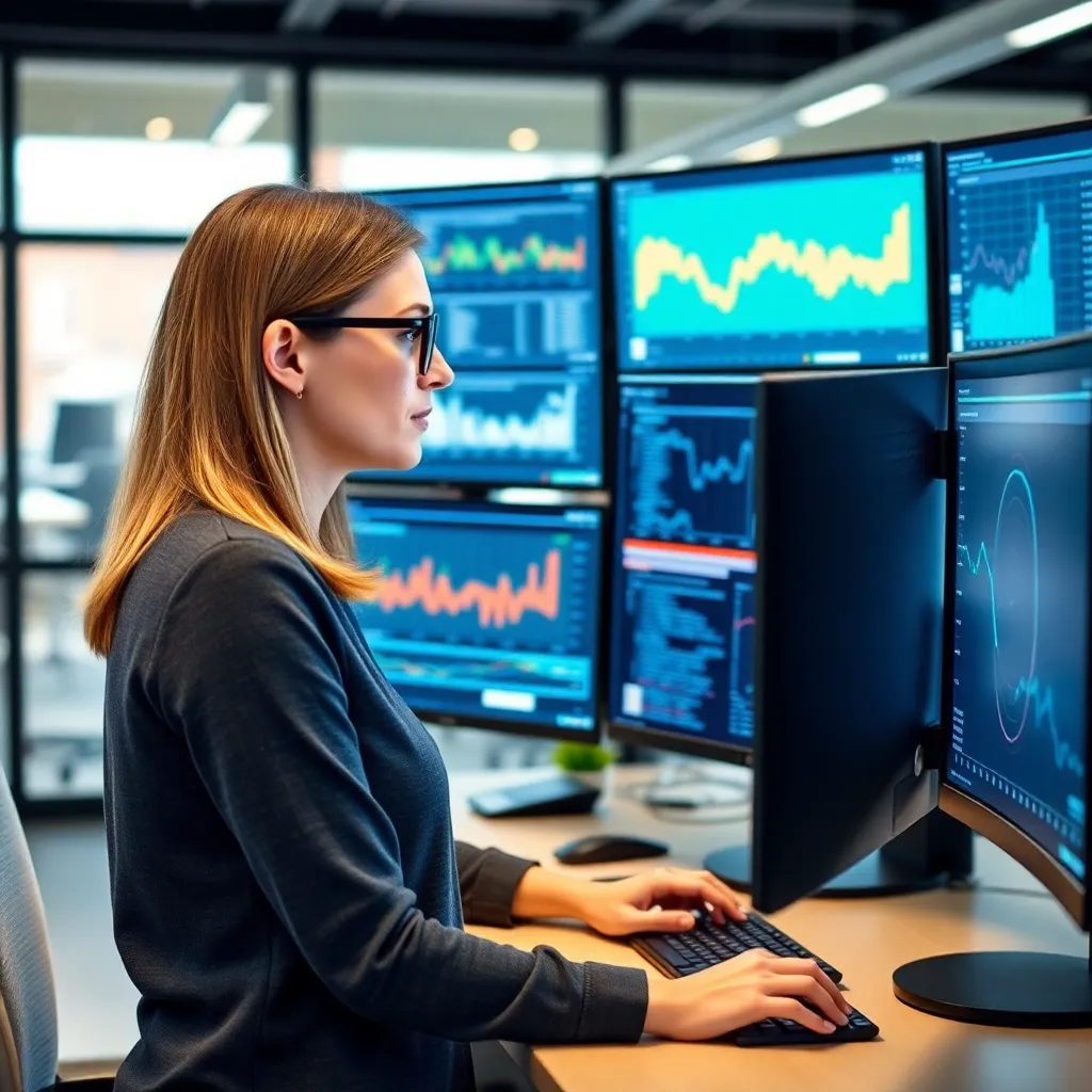 Data-analist werkt aan geavanceerde rapportages op computer